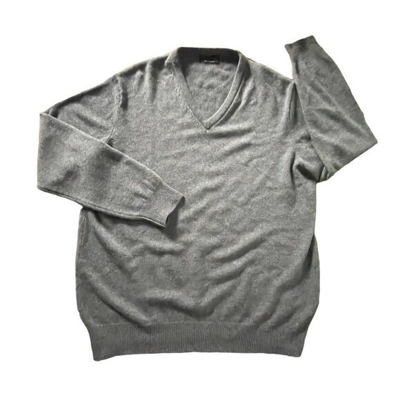 Hawick 100% Pure Lambswool V-Neck Knit Sweater Jumper Scotland Gray XL Men - Picture 1 of 9